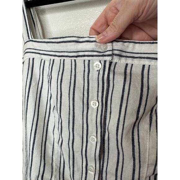 Brandy Melville Astrid White & Black Stripe Button Down Crop Top - Picture 6 of 11